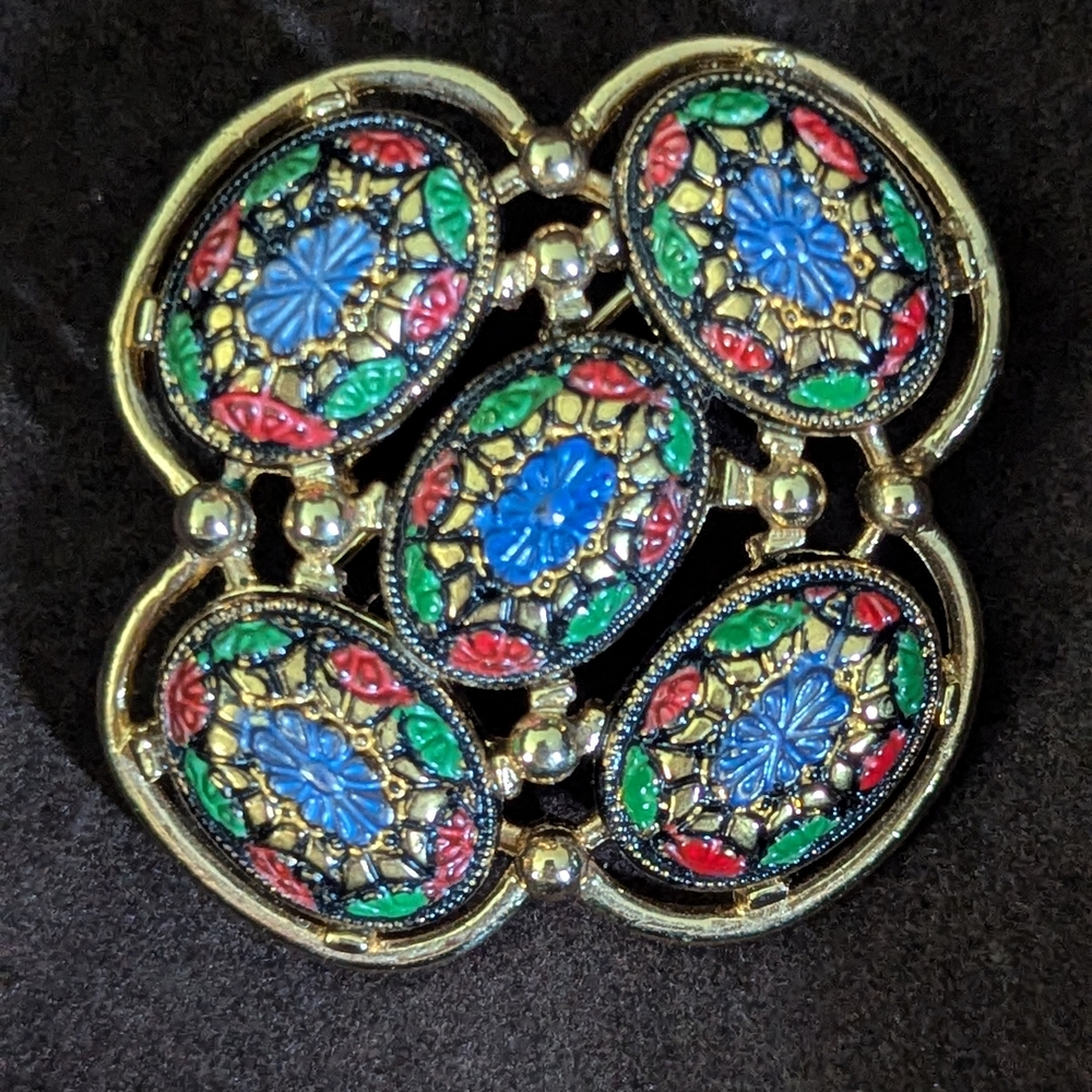 Sarah Coventry Multicolor Brooch